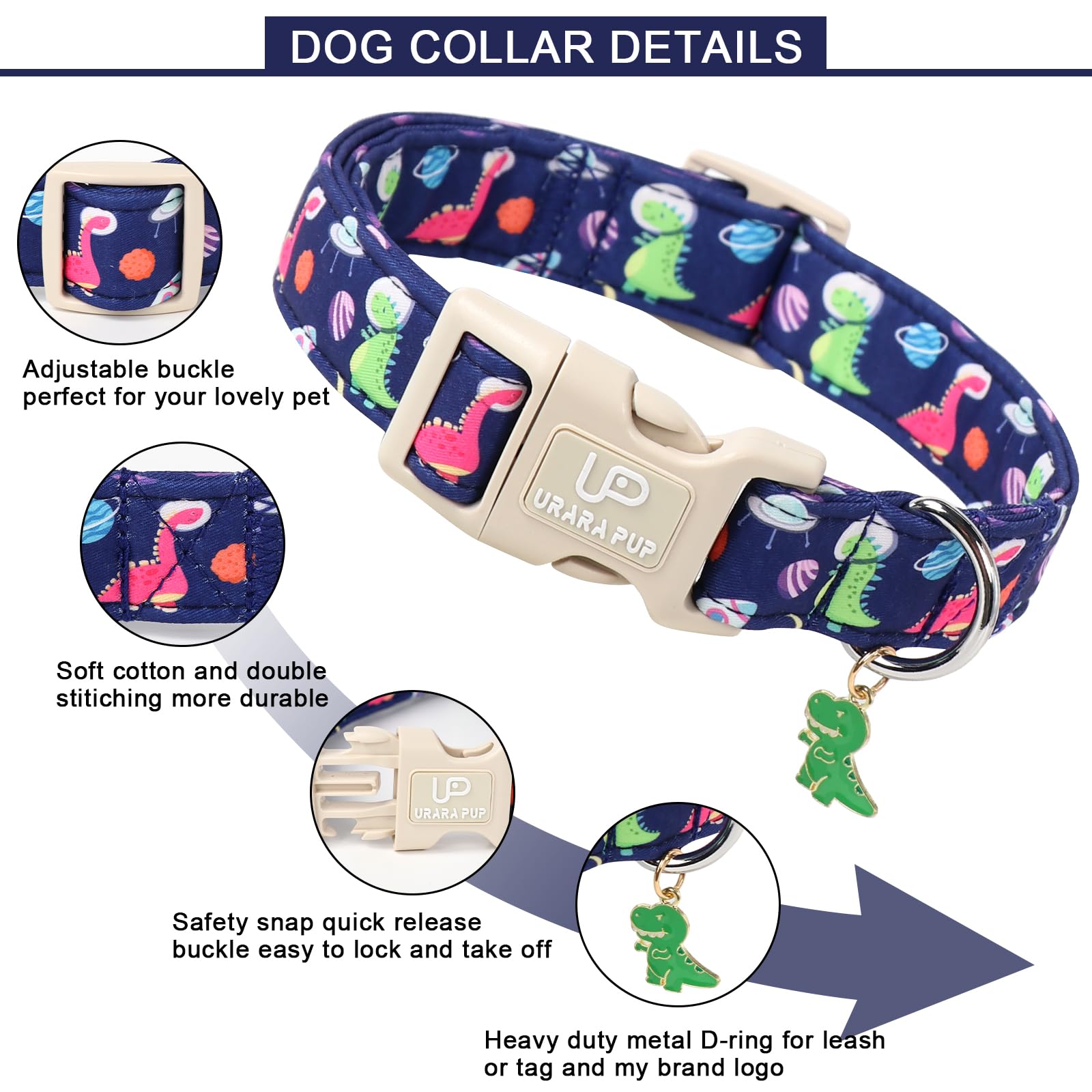 UP URARA PUP collar-d-rin-hebilla-rapida ofrece sujeción segura y fácil de usar.