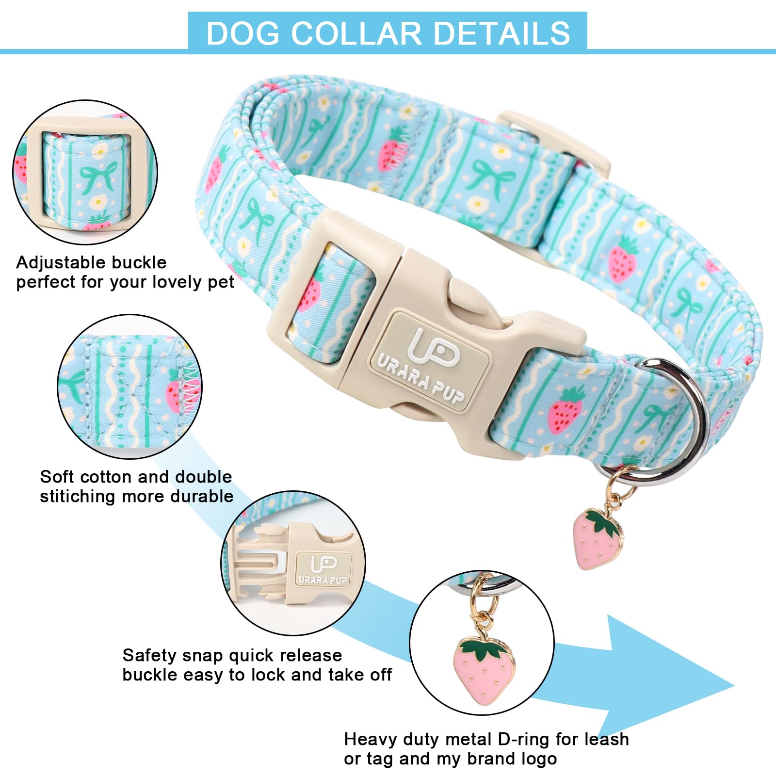 UP URARA PUP collar colgante dinosaurio verde, detalle divertido para perros.