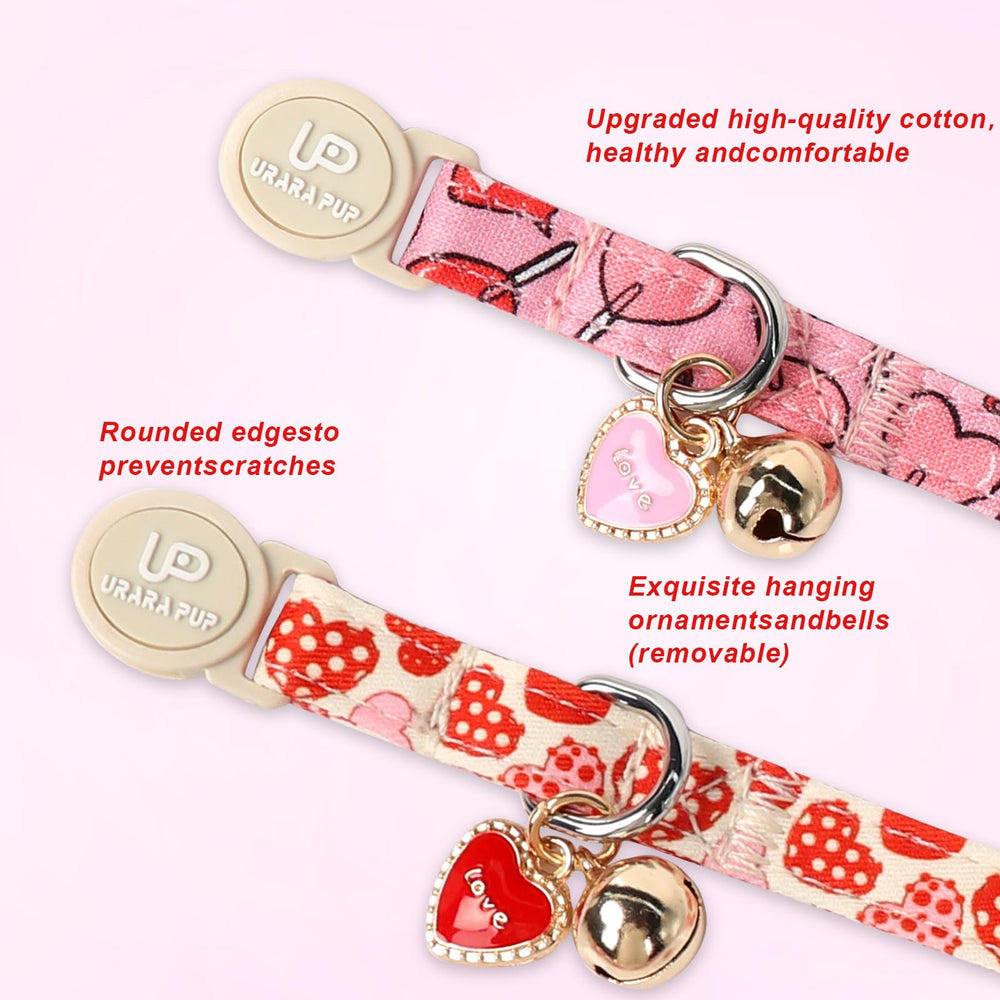 Collar UP URARA PUP con colgante rosa y diseño romántico para paseos seguros.