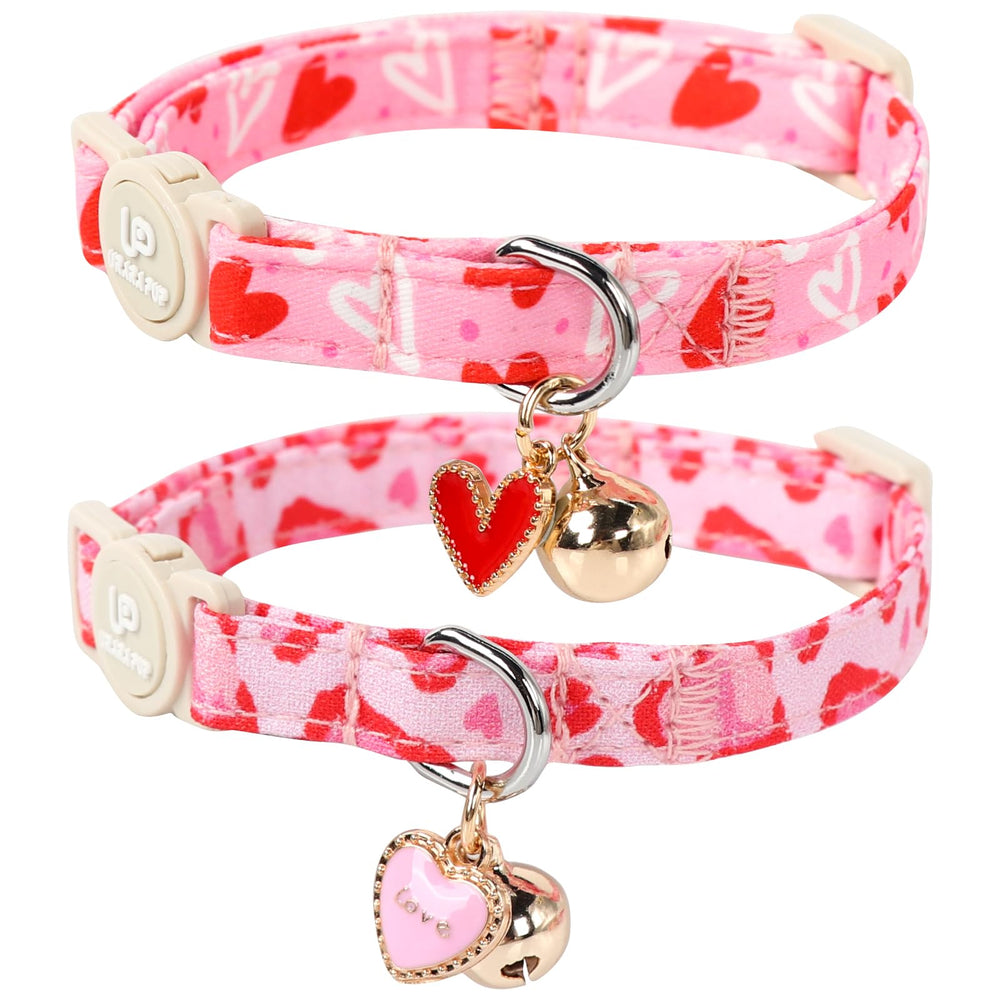 UP URARA PUP collar para gato con corazones rojos, estilo festivo y cómodo