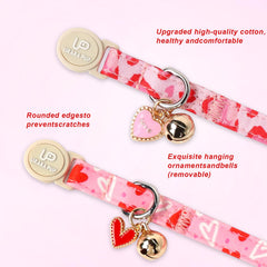 UP URARA PUP collar para gato con corazones rosados, perfecto para uso diario