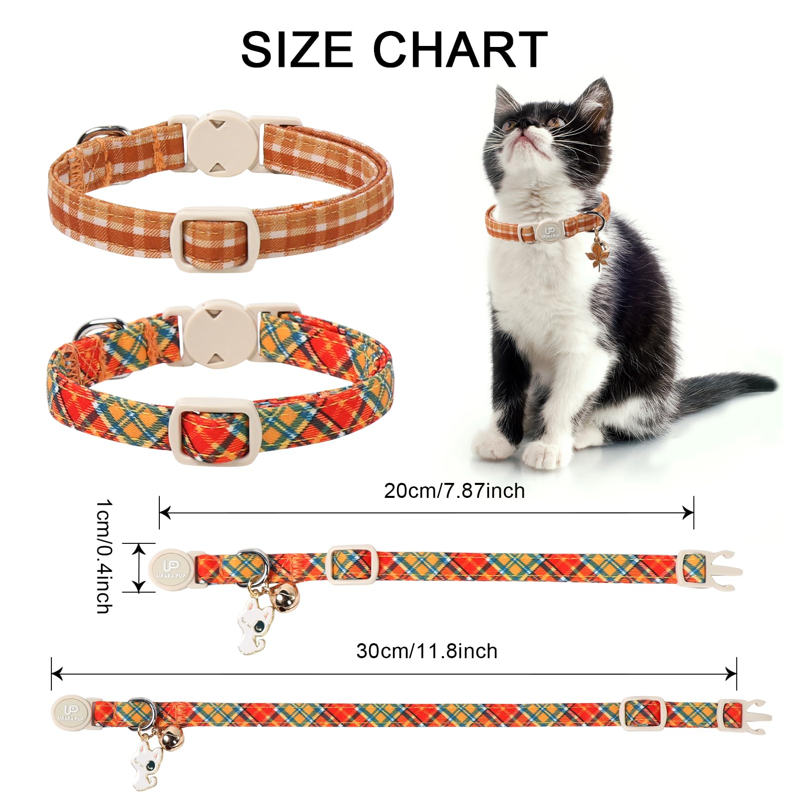 UP URARA PUP collar de seguridad con cierre de liberación para gatitos.