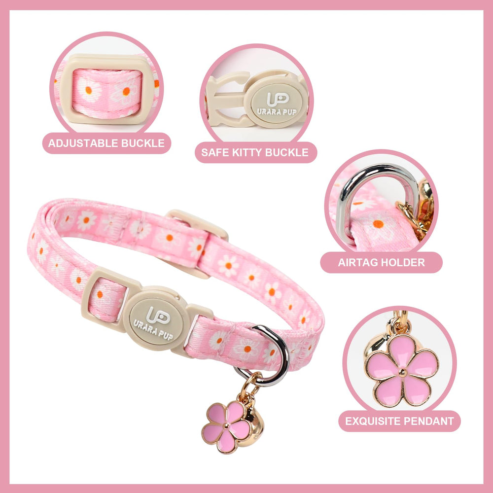 UP URARA PUP collar gato veraniego fresa, color vivo y seguro