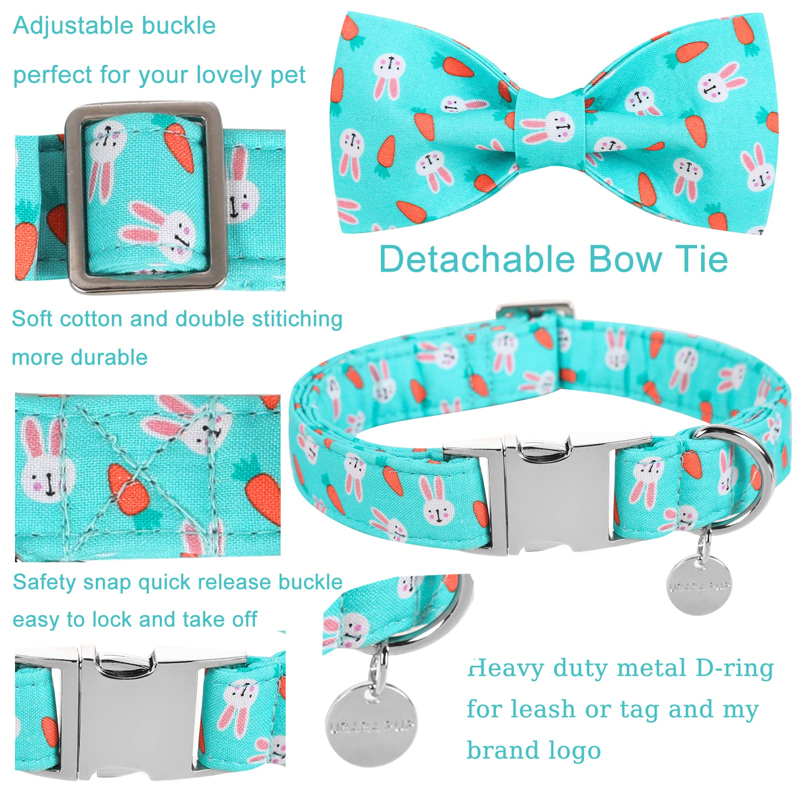 UP URARA PUP collar hebilla metal, duradero para perros pequeños