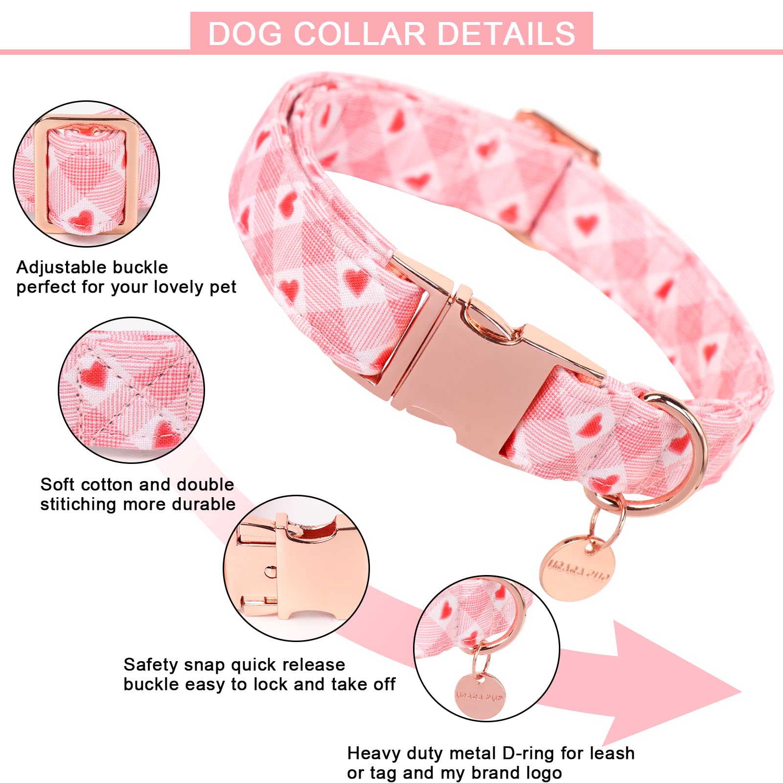 Hebilla de metal resistente en collar UP URARA PUP.