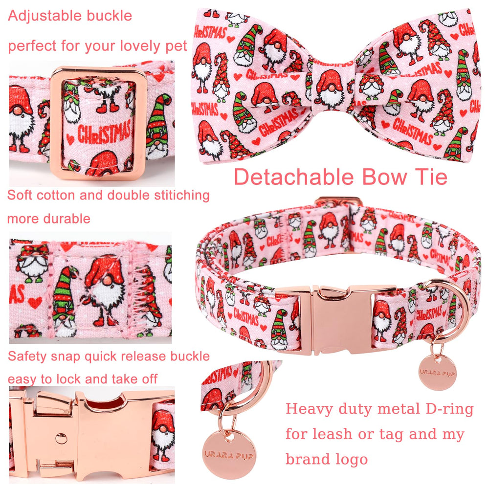 UP URARA PUP collar navideño de algodón suave para la piel del perro