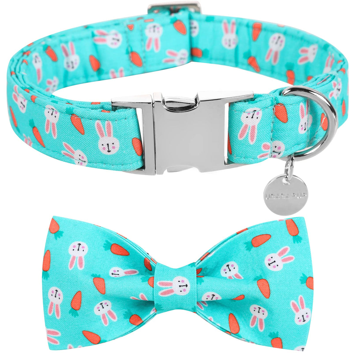 UP URARA PUP collar Pascua con lazo zanahoria, ideal para lucir en fiestas