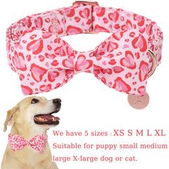 UP URARA PUP collar con patrón de corazones rosas para ocasiones especiales