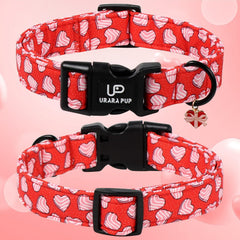 UP URARA PUP collar perrito diseño cuadros rosa blanco para look adorable.