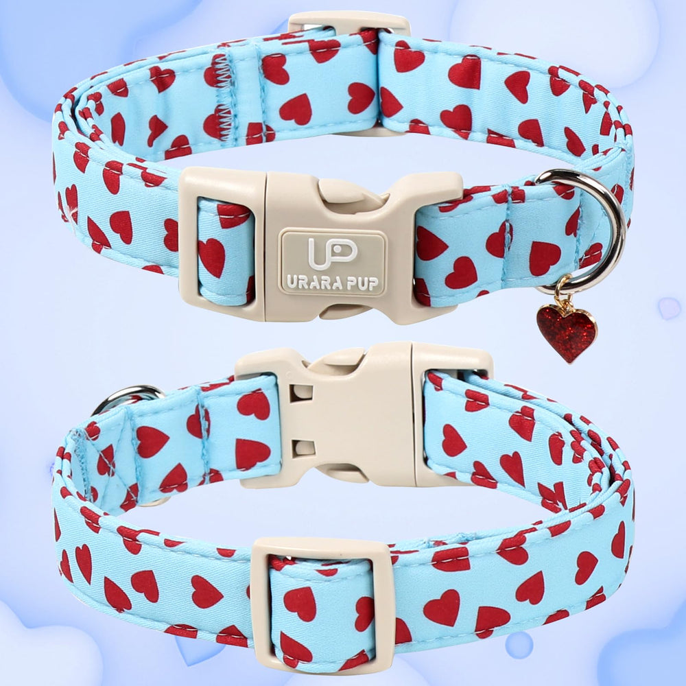 UP URARA PUP collar perro diseño rosa a cuadros, estilo dulce para paseos.