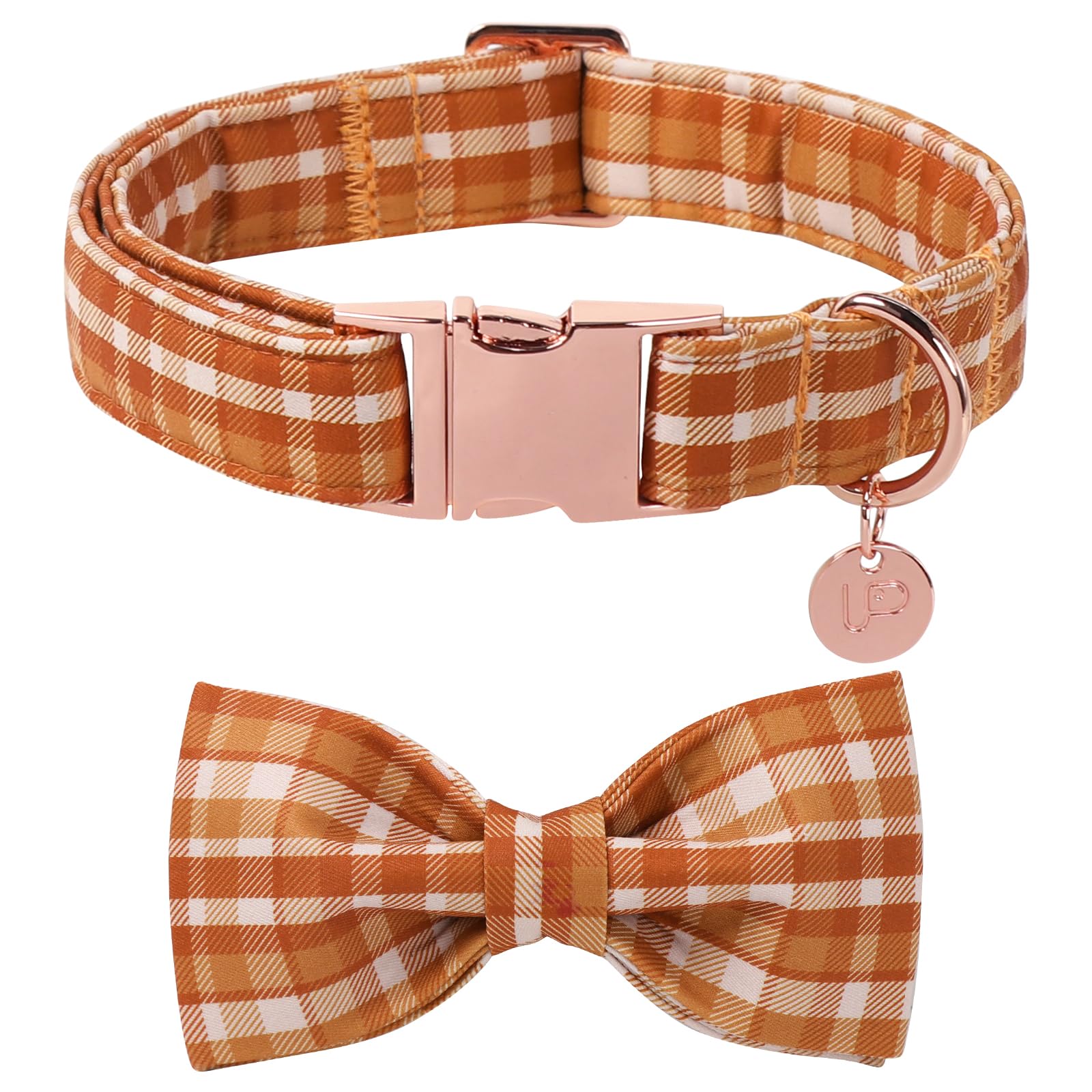 UP URARA PUP collar plaid otoño marrón naranja para paseos cómodos