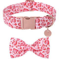 Collar UP URARA PUP San Valentín con corazón rosa y lazo, para ocasiones festivas.