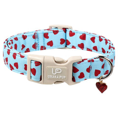 UP URARA PUP collar San Valentín con corazón rosa, cómodo para paseos diarios.