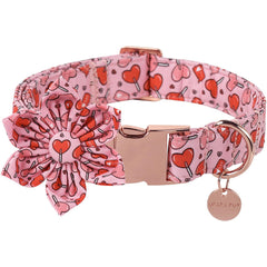 UP URARA PUP collar valentín flor, cómodo para paseos diarios.