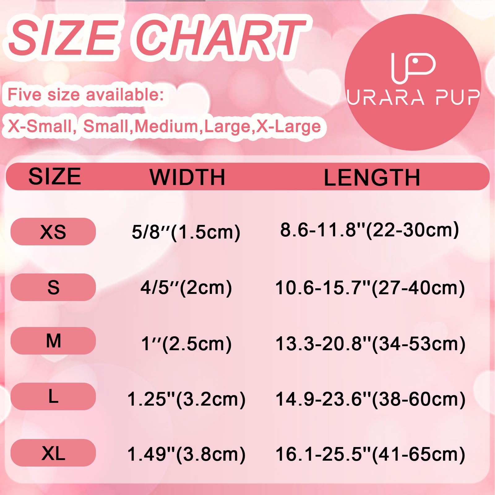 UP URARA PUP diseño San Valentín, collar perruno para fotos y paseos.