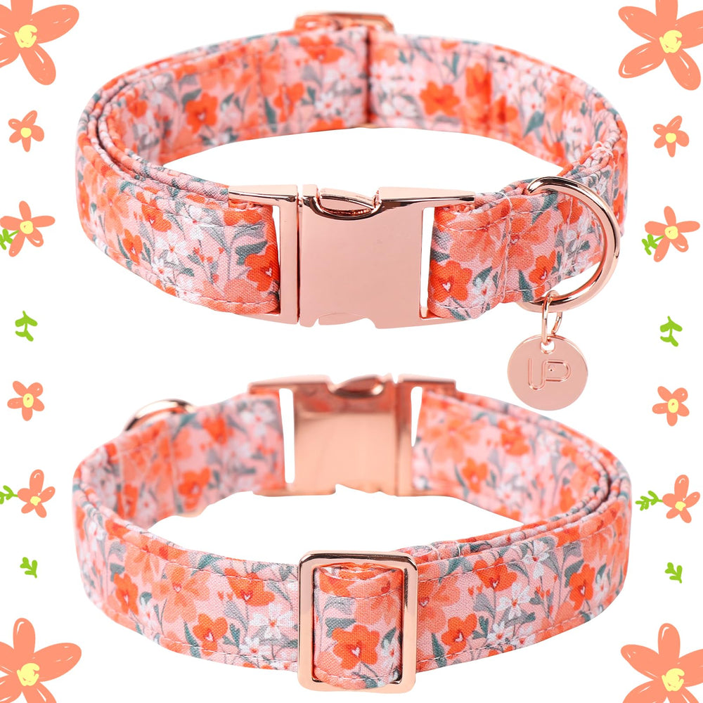 UP URARA PUP estampado floral naranja sobre fondo rosa, ideal para verano.