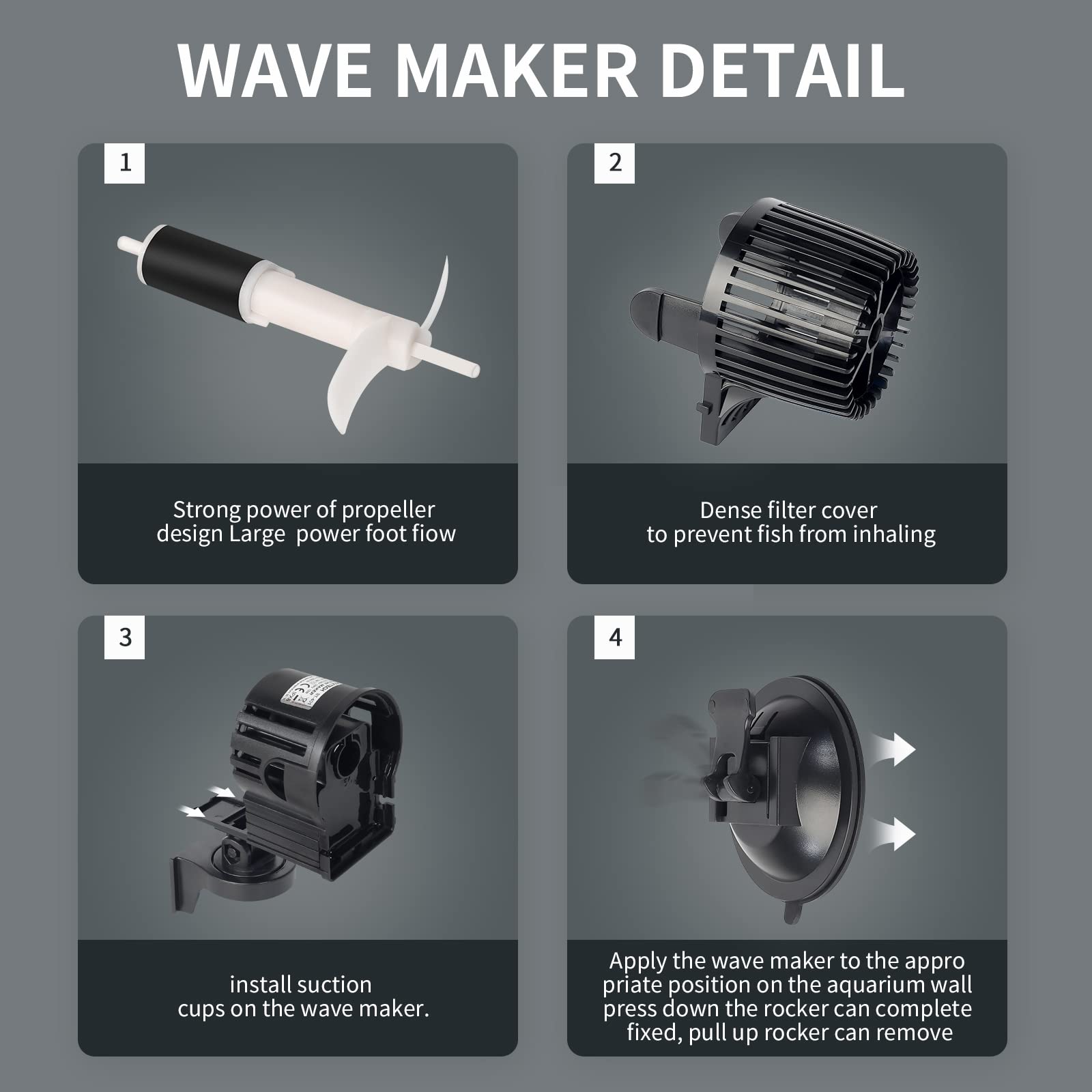 UPETTOOLS flujo ajustable, dirección completa, ideal para acuarios 180-300 galones