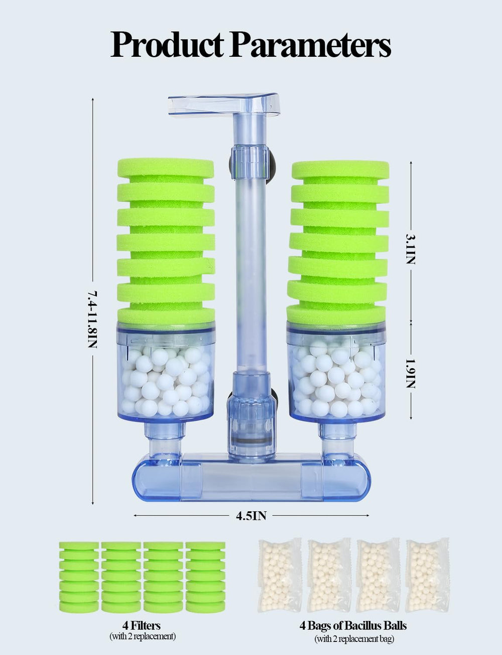 UPETTOOLS filtración biológica para acuarios de agua dulce o salada
