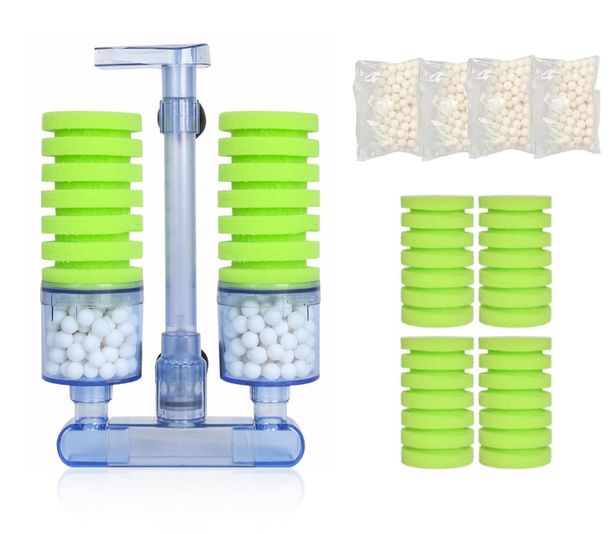 UPETTOOLS filtro esponja biológica de doble cabezal para acuario silencioso