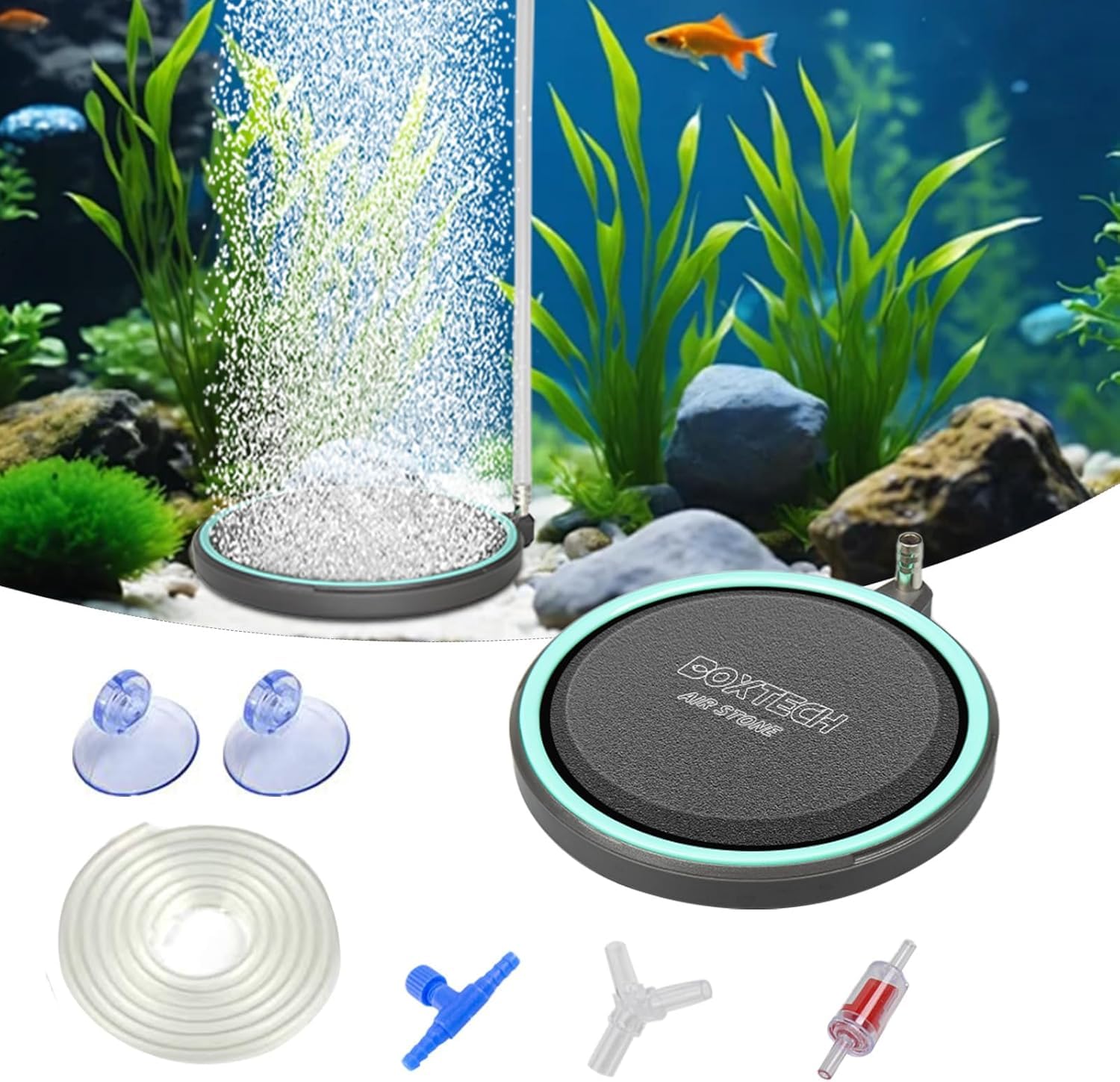 UPETTOOLS piedra de aire nano 50 mm con burbujas finas para oxigenar acuarios.
