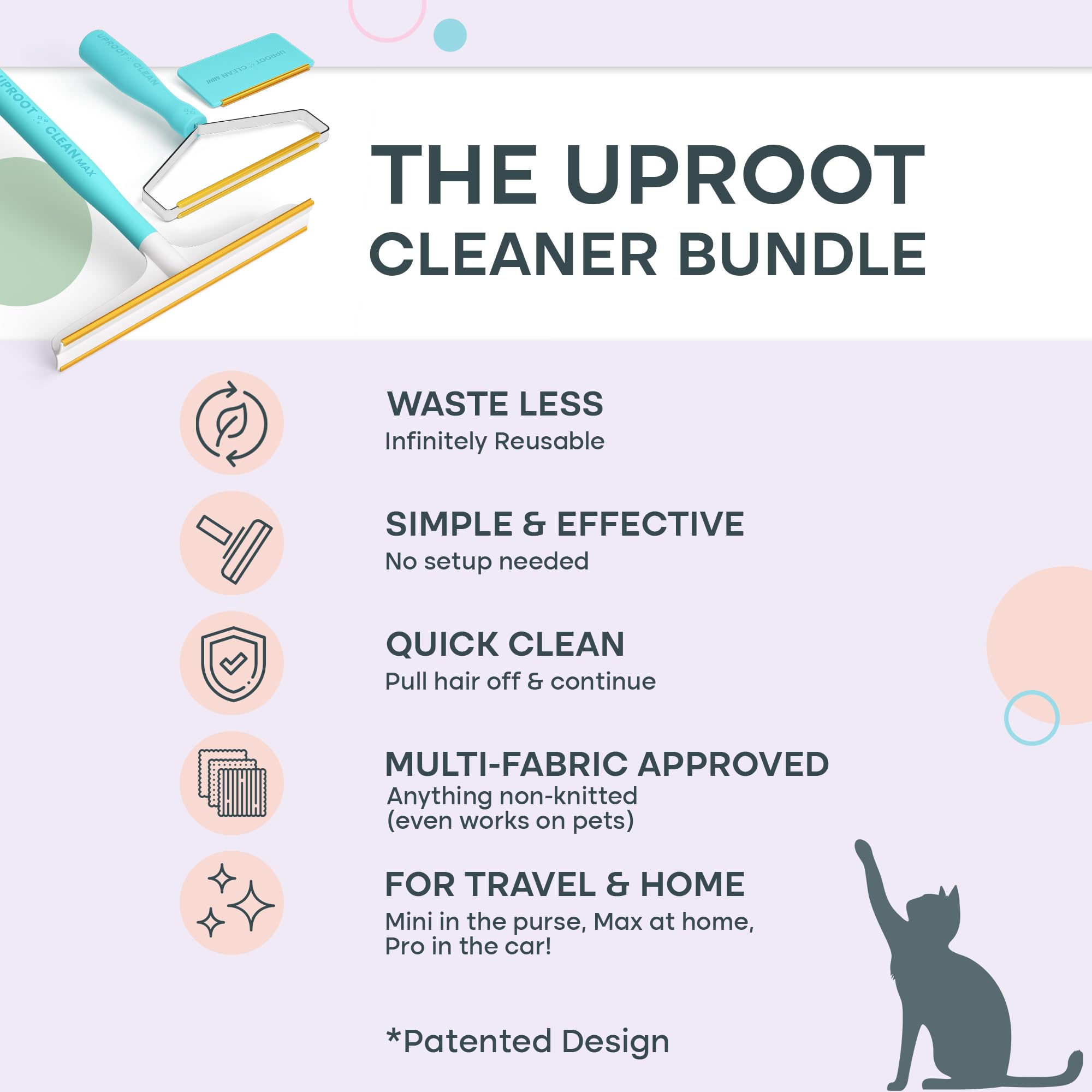 Uproot Clean Max raspa pelos de alfombras con precisión
