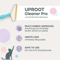 Uproot Clean Pro borde multi-tejidos cuida telas delicadas y funciona en textiles no tejidas.
