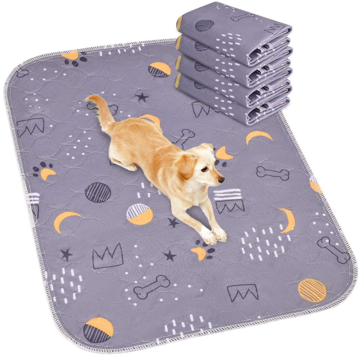 Almohadilla UPSKY lavable para perros, cuatro unidades, absorbe orina rápidamente para entrenamiento