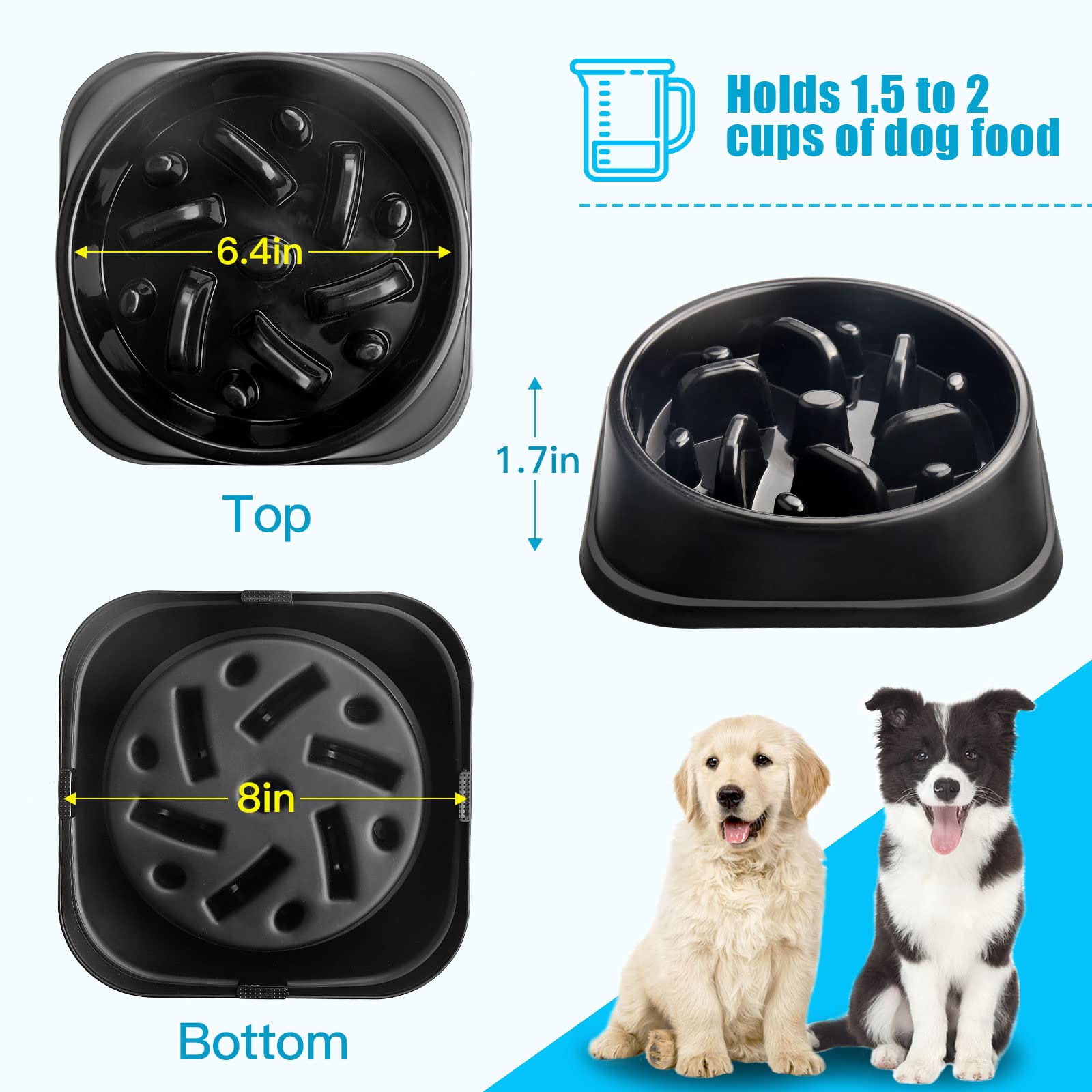 Upsky comedero lento para perros pequeños ofrece diversión colorida durante la comida.