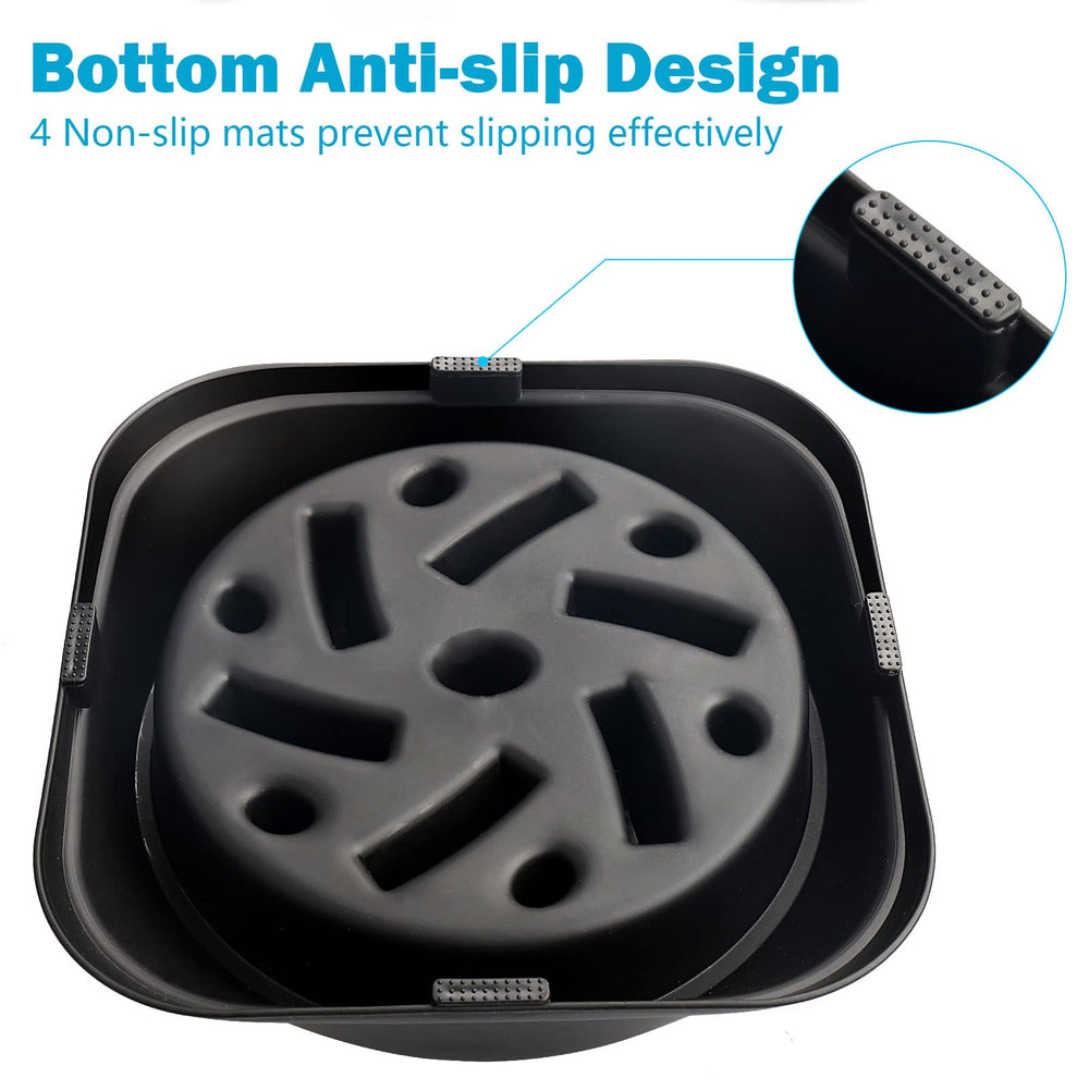 Material PP seguro y reciclable, resistente y sin toxinas.