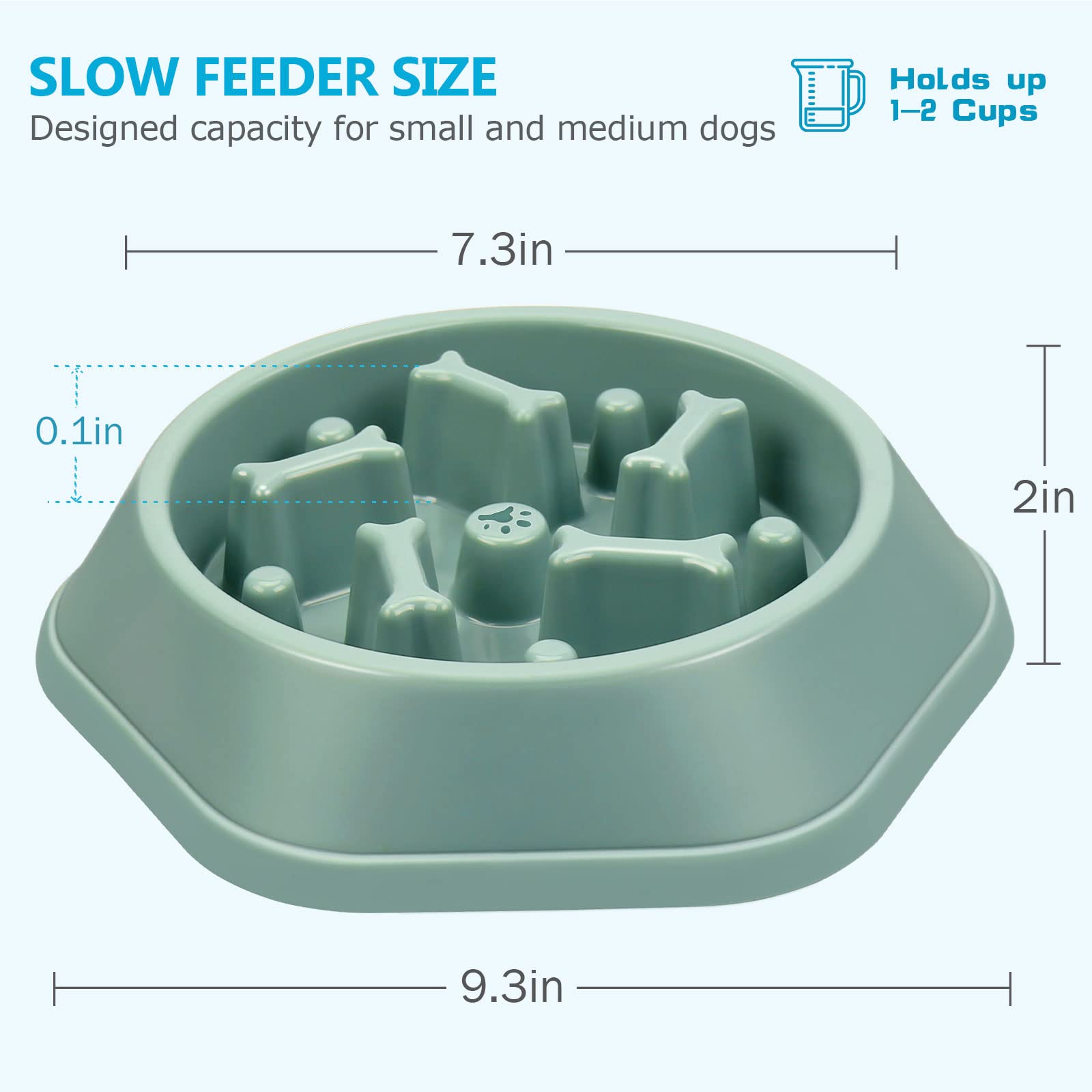 UPSKY cuenco anti-atragantamiento para perro, diseño seguro y estable