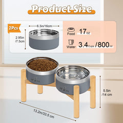 Upsky base de madera antideslizante mantiene estables las tazones durante la comida