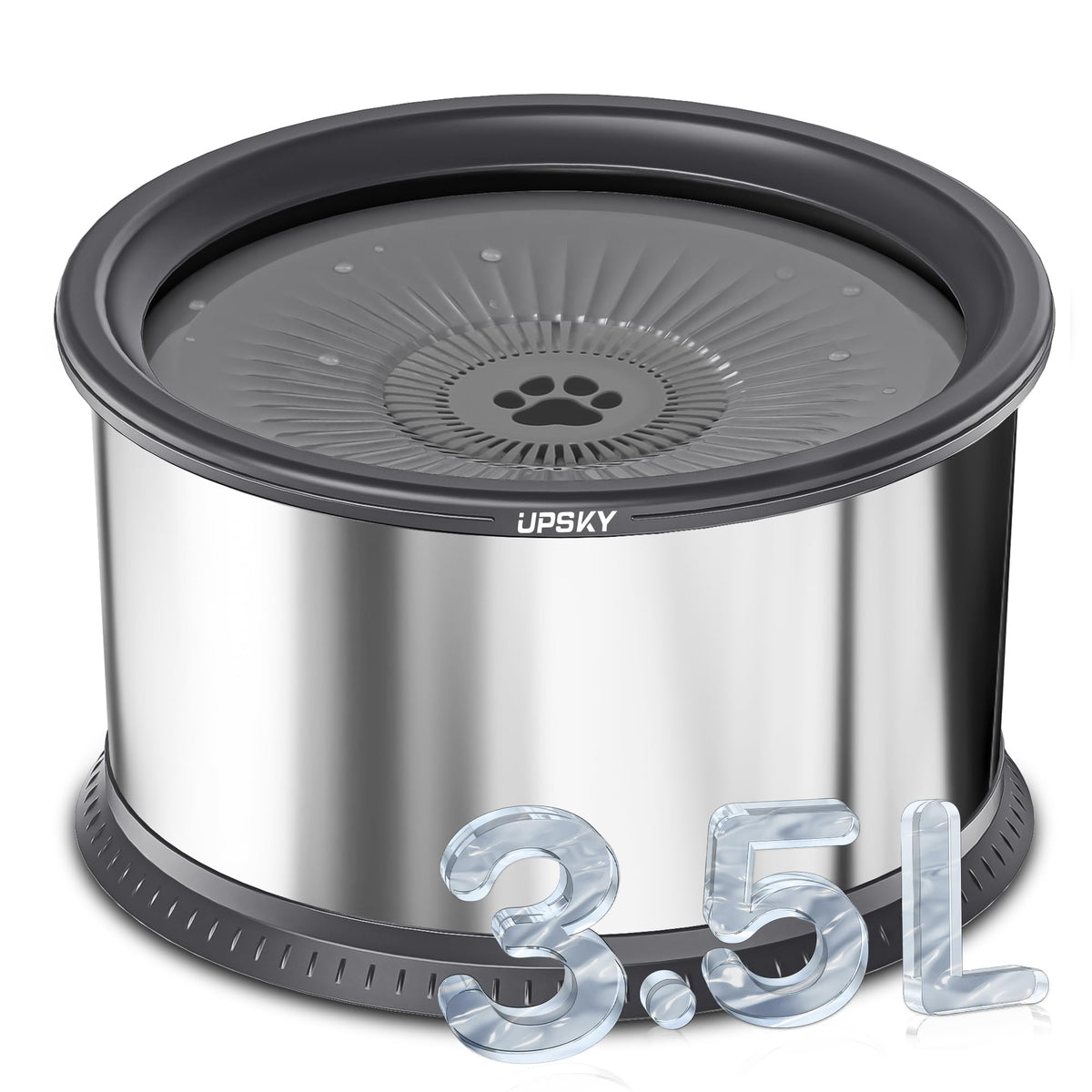 UPSKY bebedero para perros de 3.5L, gran capacidad para hogares con varias mascotas.