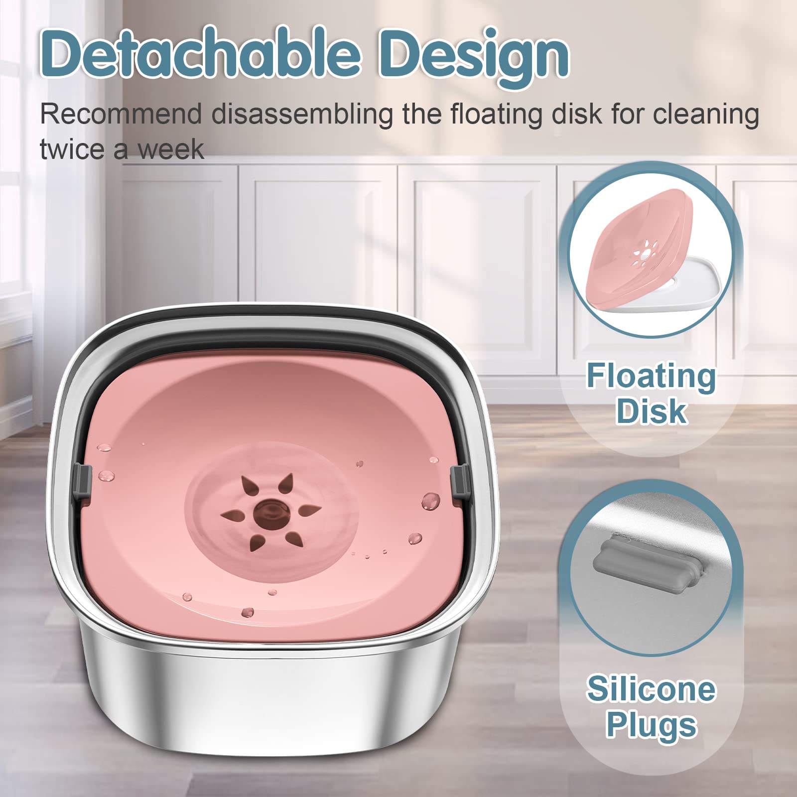 Bebedero UPSKY con disco flotante lento para beber cómodo