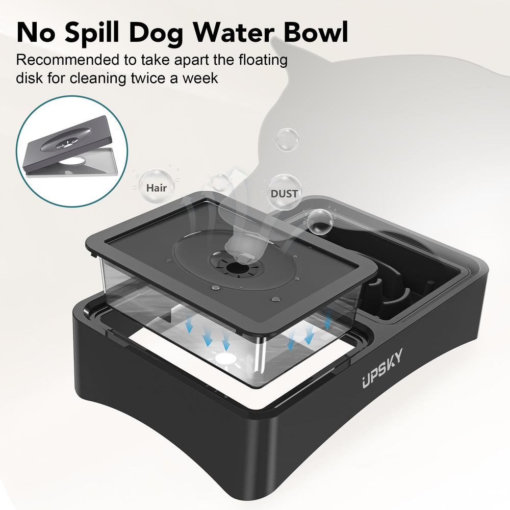 UPSKY cuenco de agua de 50 onzas sin salpicaduras mantiene al perro limpio.