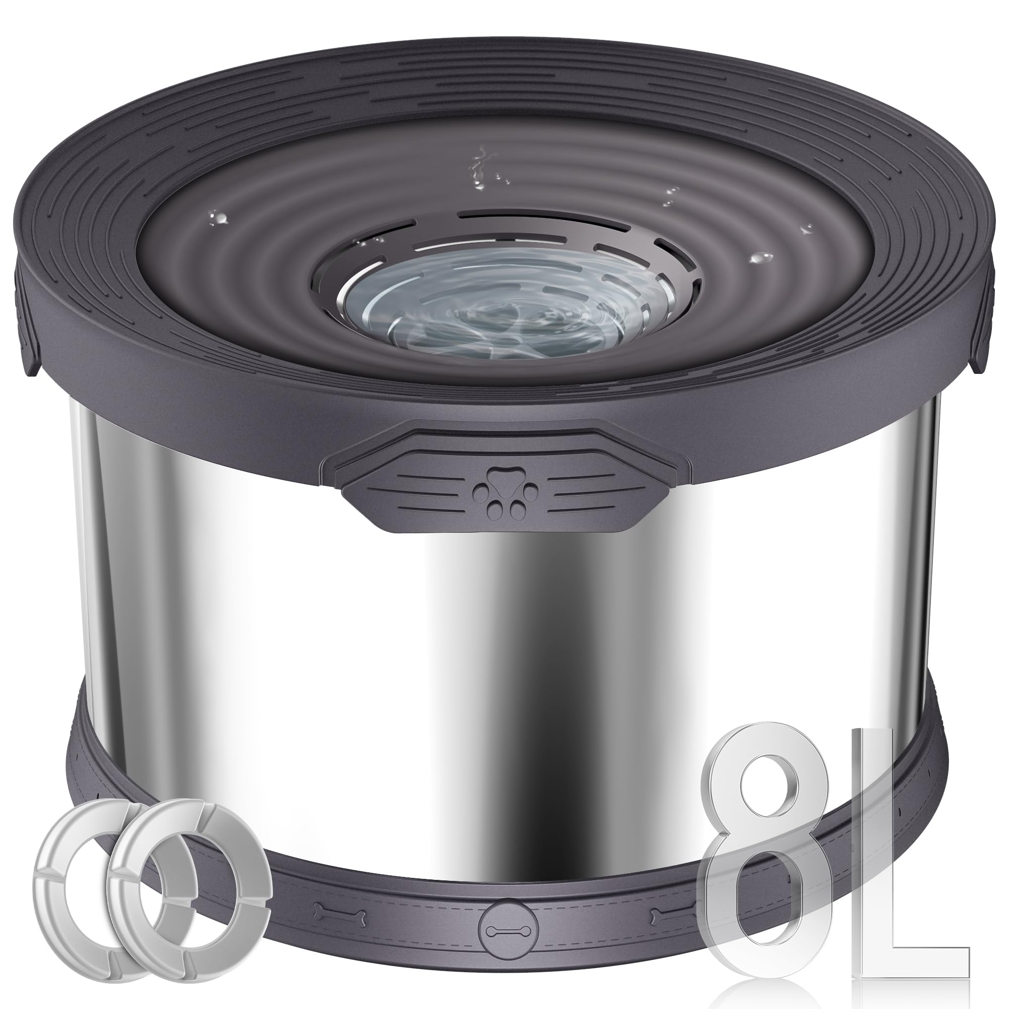 Upsky cuenco agua perro 8L: gran capacidad para varias mascotas.
