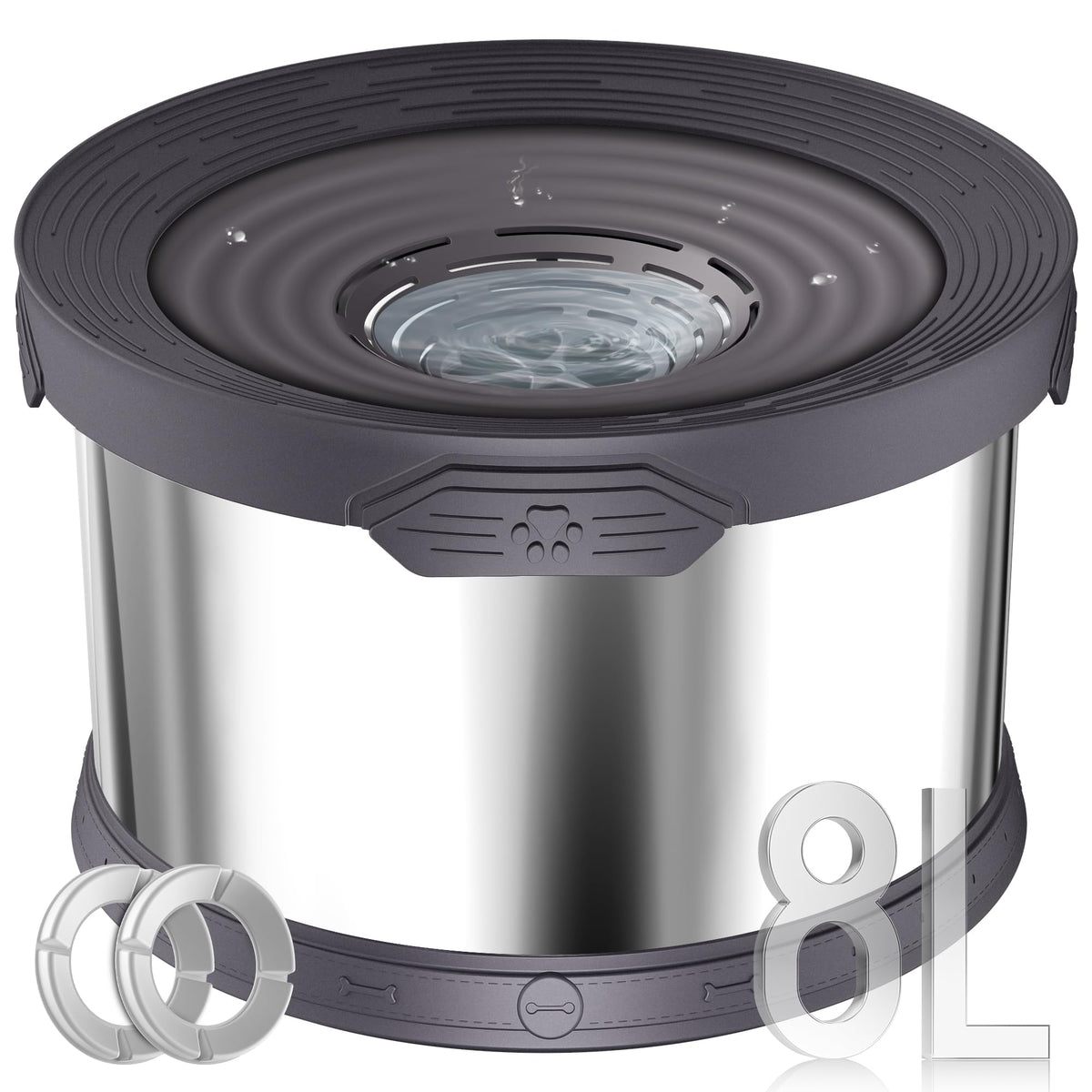 Upsky cuenco agua perro 8L: gran capacidad para varias mascotas.