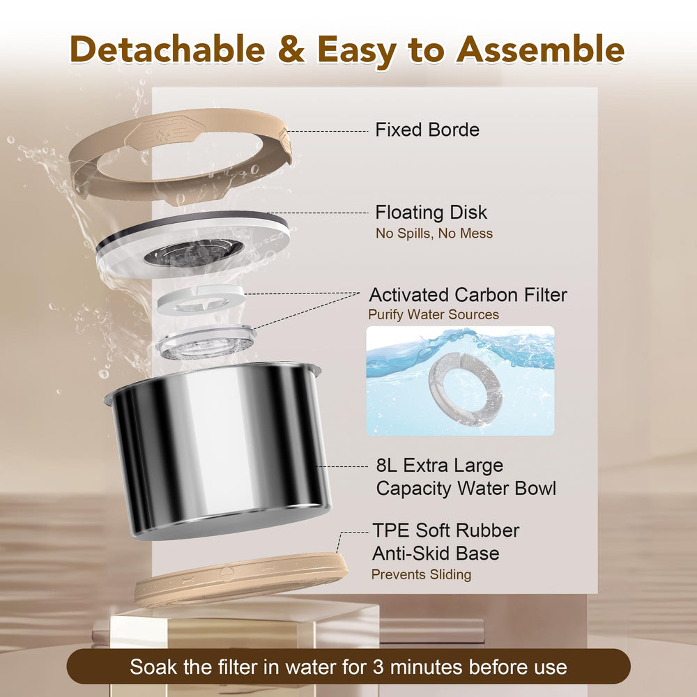 UPSKY cuenco beige resistente, diseño anti-derrame para interiores