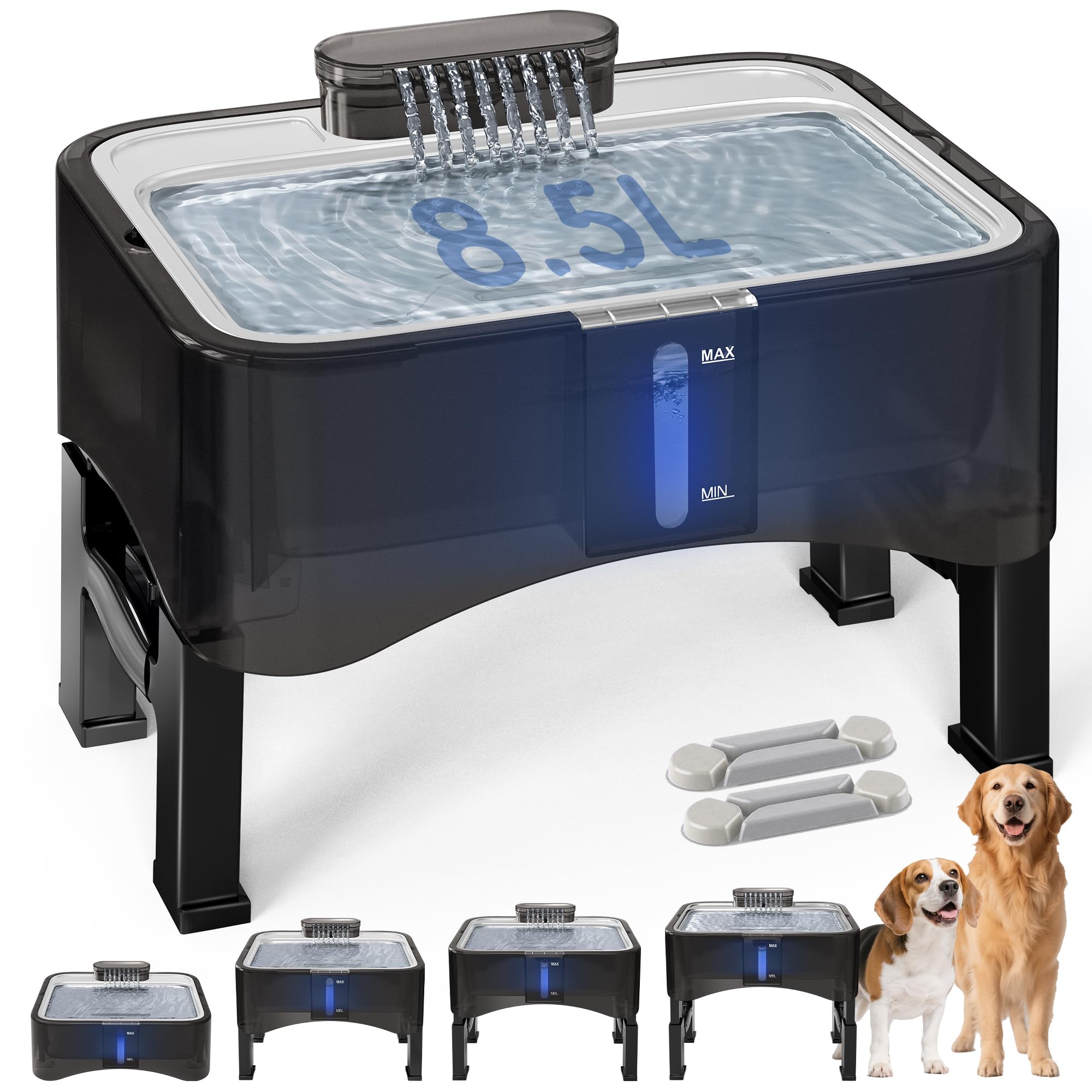 Fuente UPSKY para perros elevada con 4 alturas, comodidad para cada tamaño.