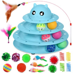 UPSKY rueda giratoria de 3 niveles para gatos, ejercicio diario