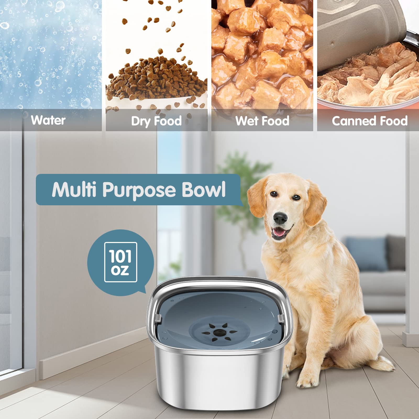 Upsky perfecto para familias con mascotas, gran capacidad para varias tomas de agua.