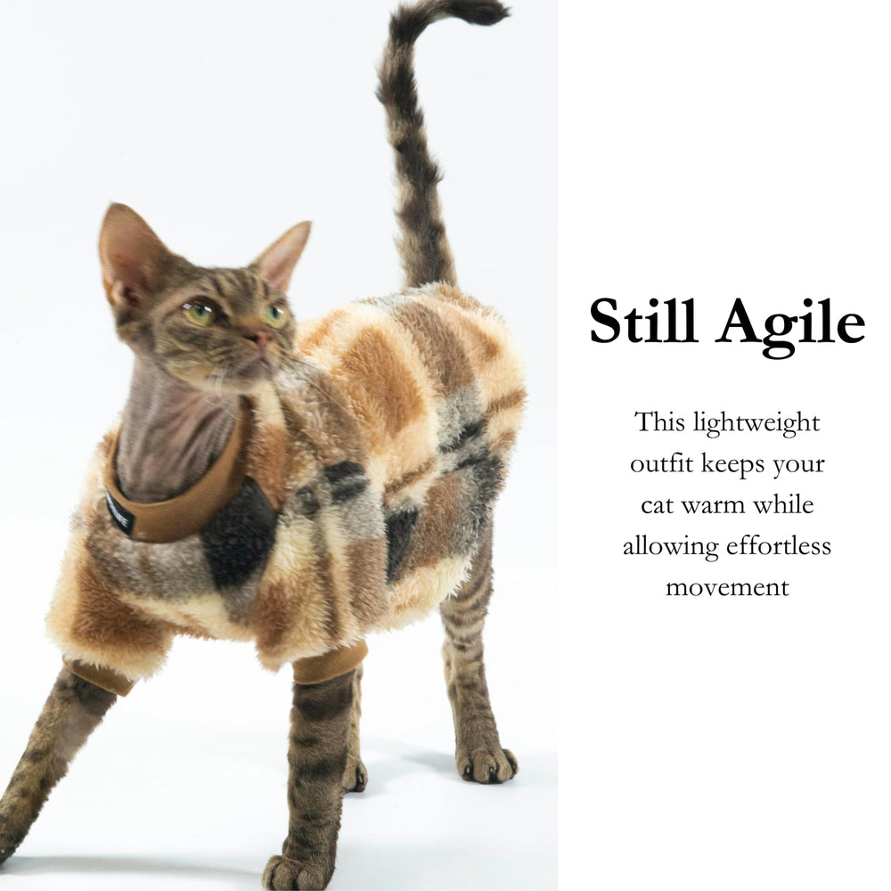 Urnat diseño verde con cuadros, cómodo para gatos de pelo corto