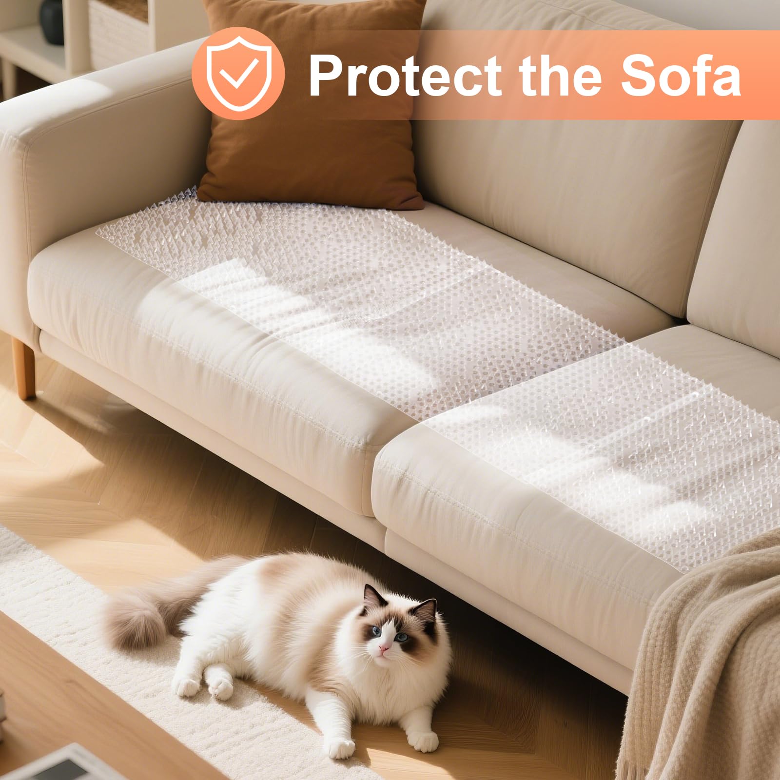 Uross Scat Mat en área del sofá para protección de muebles