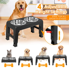 URPOWER ajustes-altura-boton ofrecen ergonomía al comer para perros.