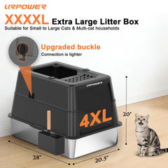 URPOWER arenero gatos con entrada frontal para uso diario