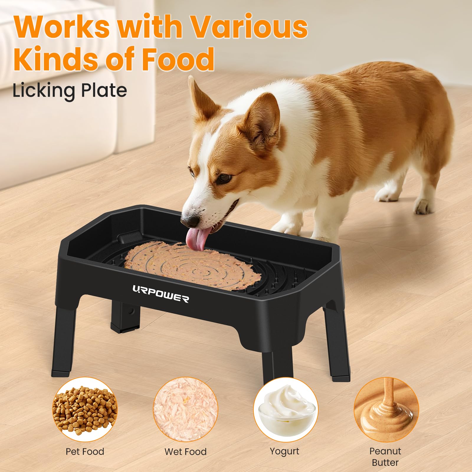 URPOWER base elevada y patas plegables para almacenamiento compacto.