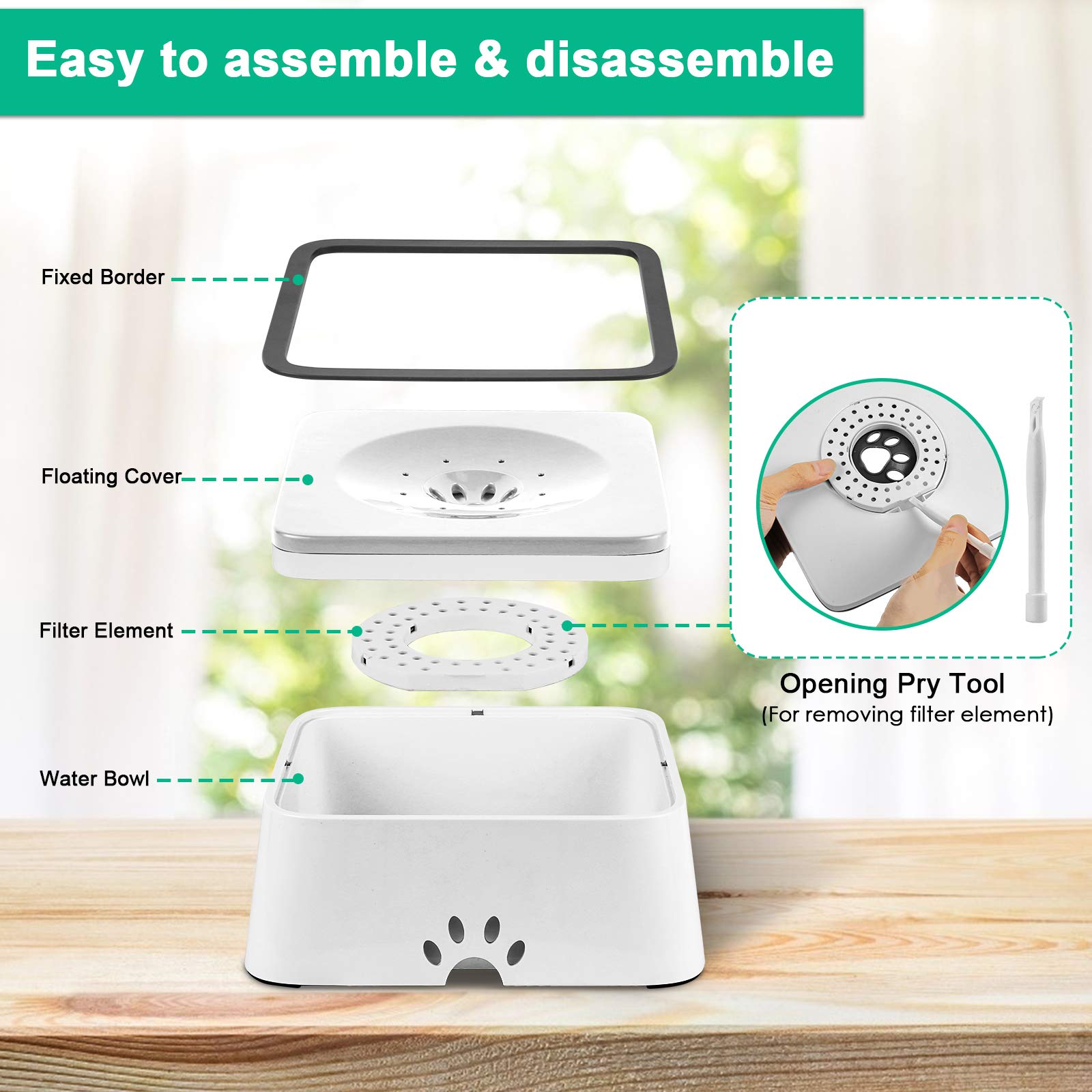 URPOWER bebedero con disco flotante regula el flujo para beber más calmadamente.