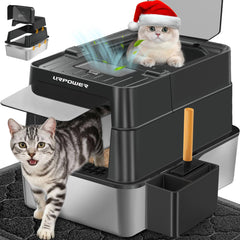URPOWER caja-arena-gato tapa-110-frontal, acceso cómodo y limpieza rápida.