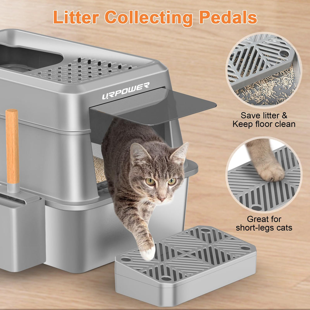 URPOWER caja de arena con dos entradas para gatos de diferentes tamaños