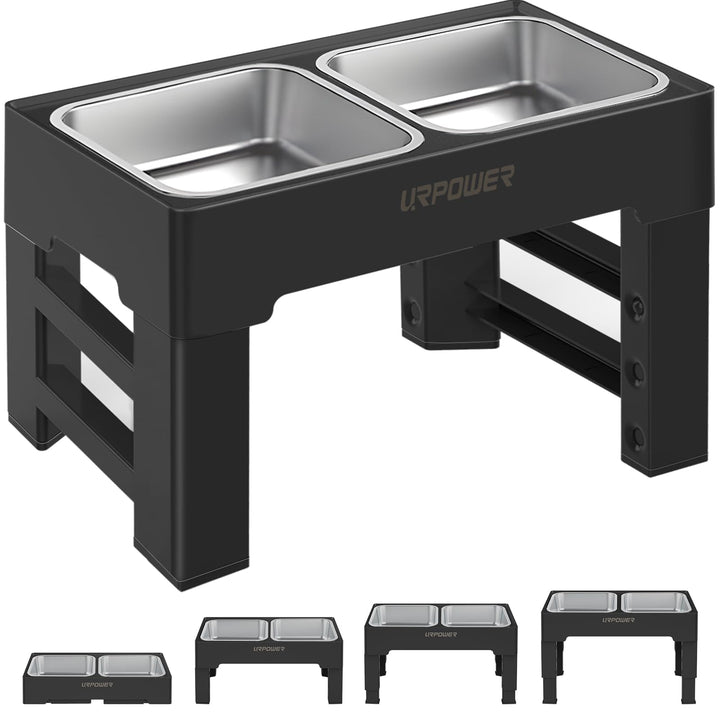 URPOWER comedero elevado para perros con cuatro alturas, cómodo para comer