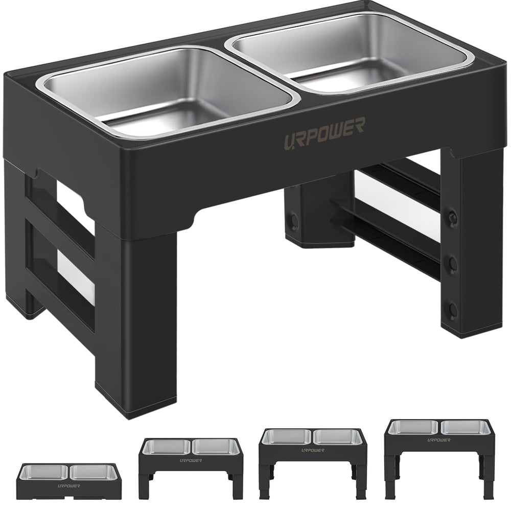 URPOWER comedero elevado para perros con cuatro alturas, cómodo para comer